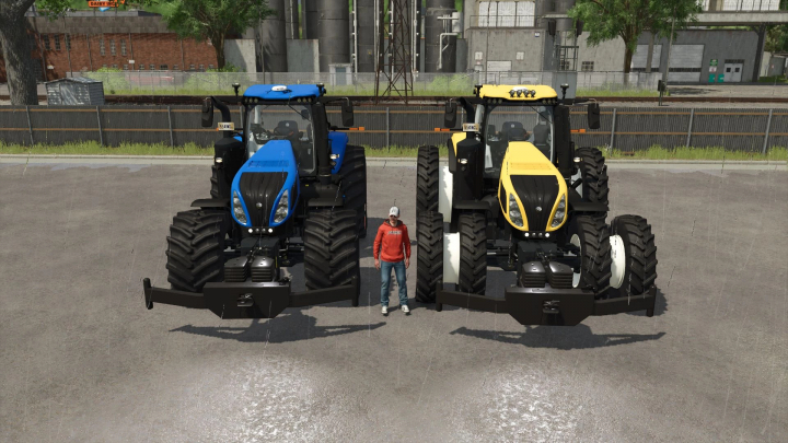 fs25-mods, FS25 mods, New Holland T8 Genesis Series tractors in blue and yellow, Farming Simulator 25.