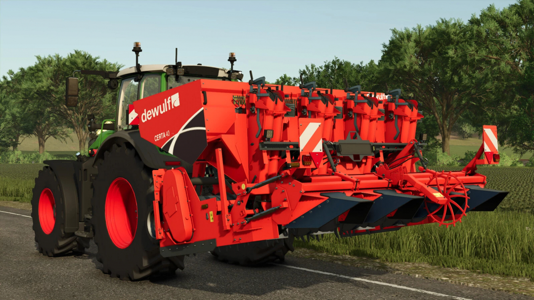 Certa 40 Integral mod for FS25 shown attached to a tractor in a field.