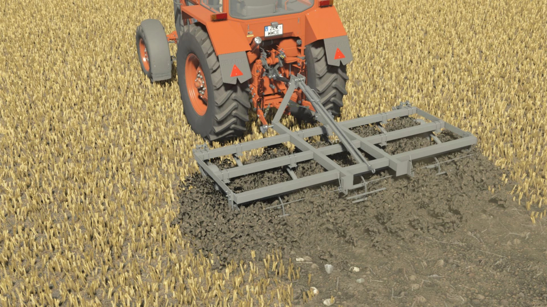 FS25 mod Cultivation Sowing Aggregate v1.0.0.0 with tractor on a wheat field