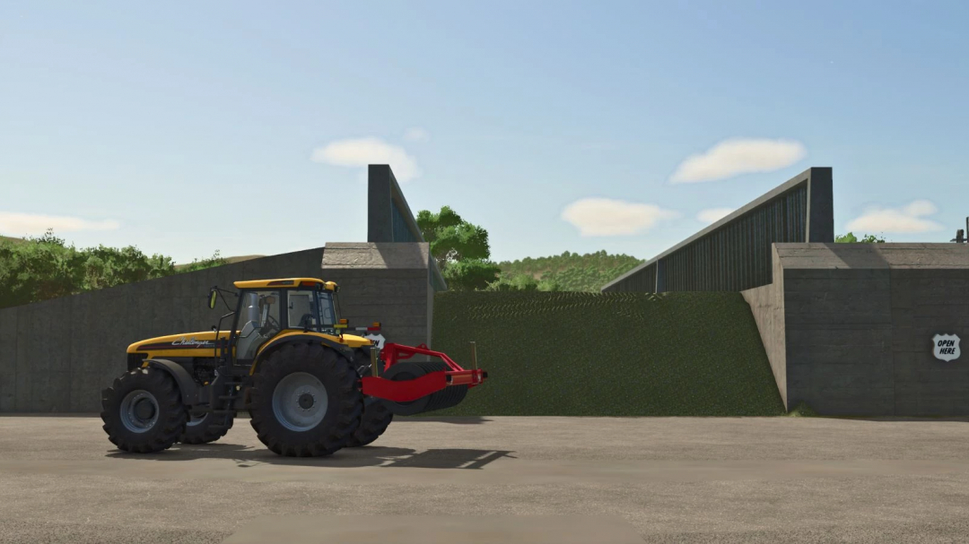 Tractor near drive over silo in FS25 mod, Farming Simulator 25.