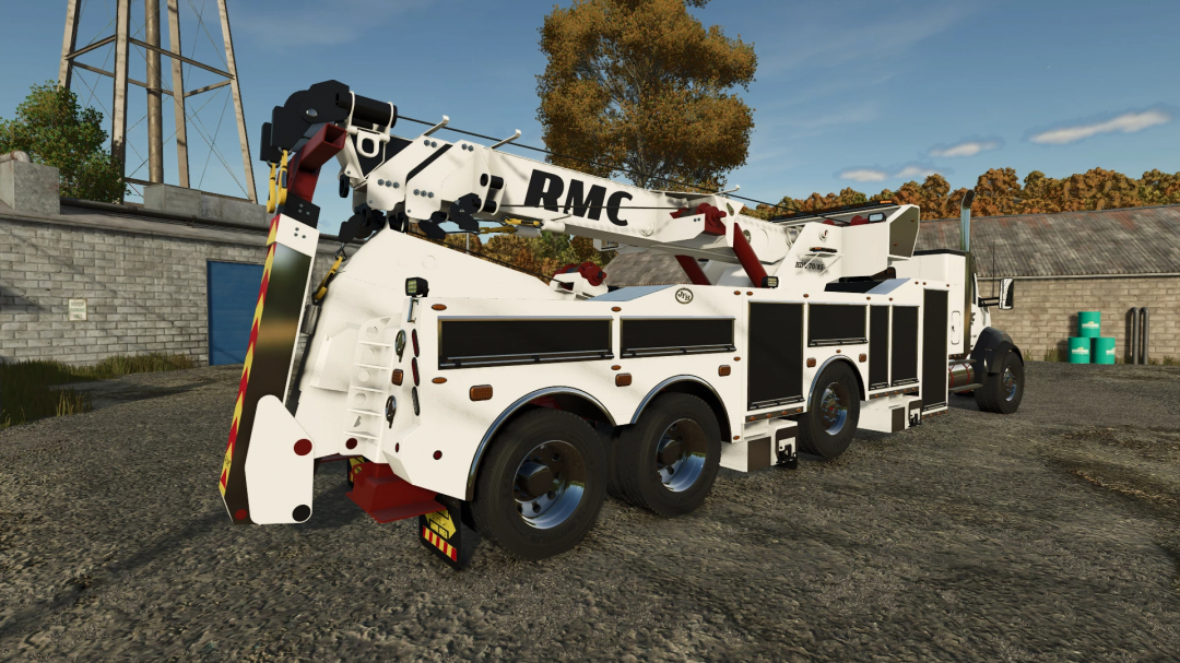 Kenworth T880 Rotator mod for Farming Simulator 25, showcasing a detailed tow truck design with realistic features.