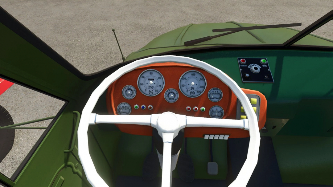 Tatra T138 S1 S3 TN truck dashboard in FS25 mod, showing detailed gauges and instrument panel.