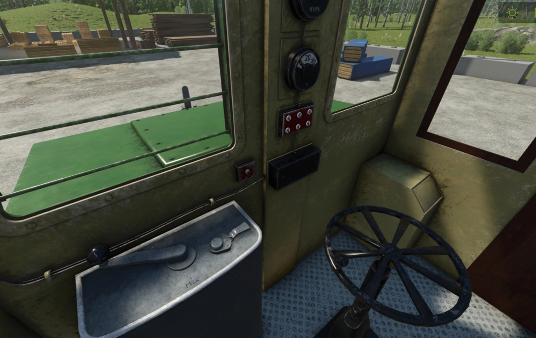 ZCA Trains v1.0.0.0 mod for FS25 showing train cockpit with controls and gauges.