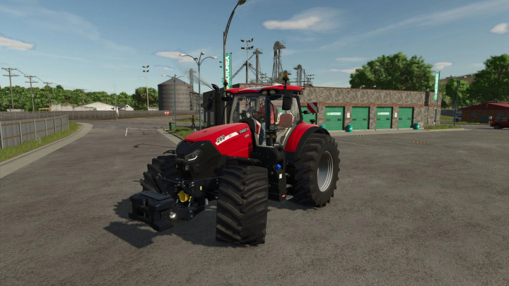 fs25-mods,  FS25 mod showing Case IH Puma AFS Connect tractor parked on a farm with storage buildings.