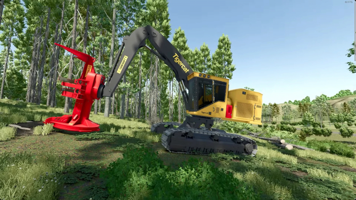 fs25-mods,  FS25 FDR Logging mod featuring Tigercat forestry machine in a wooded area.