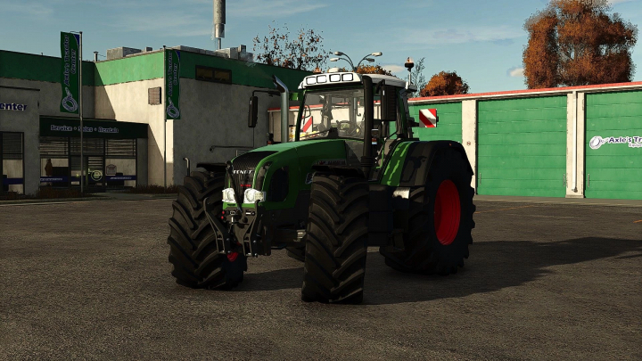 fs25-mods,  Fendt 900 Gen2 mod for Farming Simulator 25 parked at a tractor service center. FS25 mods enhance the farming experience.