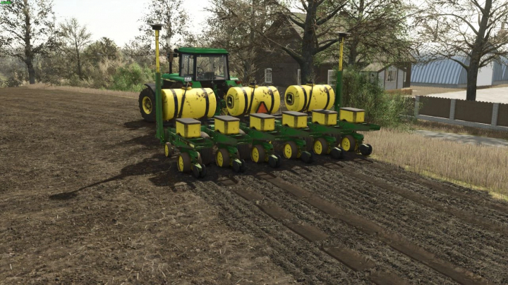 fs25-mods, FS25 mods: John Deere 7000 planter working in field, Farming Simulator 25.