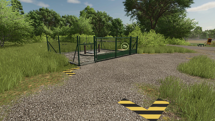 fs25-mods,  FS25 Slurry Selling Station mod featuring a fenced area with greenery, designed for efficient farm management.