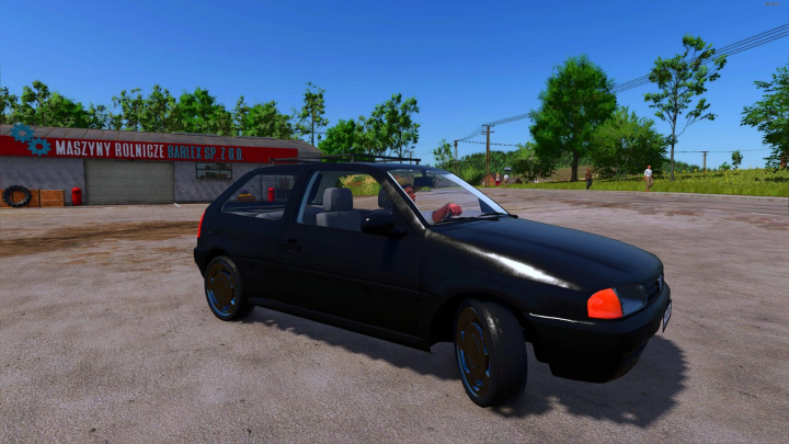 fs25-mods,  Volkswagen Gol G2 mod in FS25, parked near farm building, sunny day