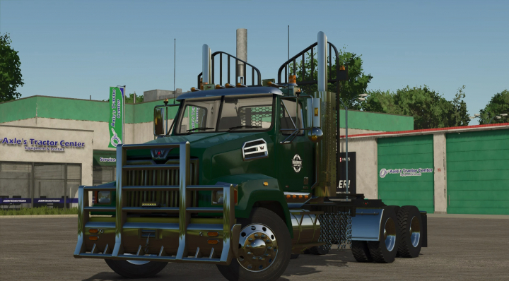 fs25-mods,  Western Star 4700SF truck in FS25 mod displayed at a tractor center.