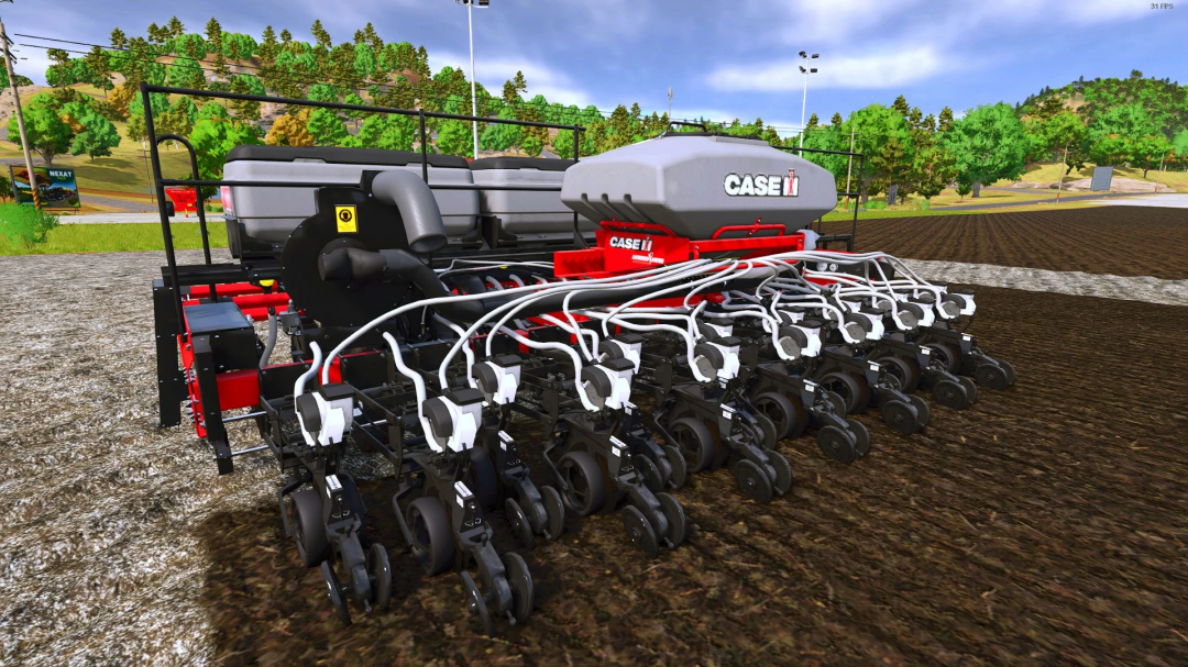 Case IH Easy Riser 3215 mod in FS25 showcasing detailed planting equipment.