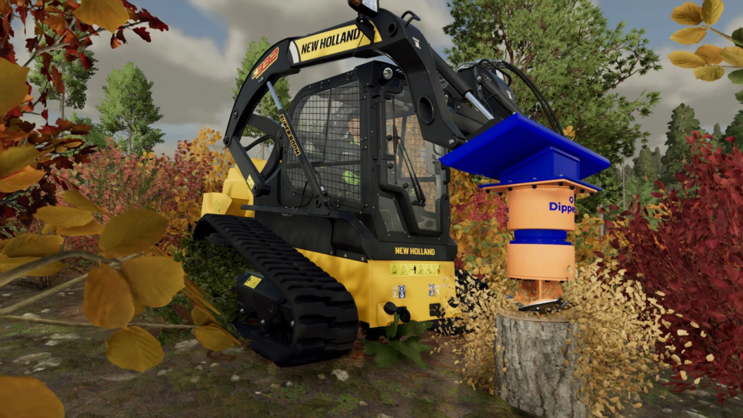 FS22 mod Dipperfox v1.0.0.0 with New Holland machine working in forest