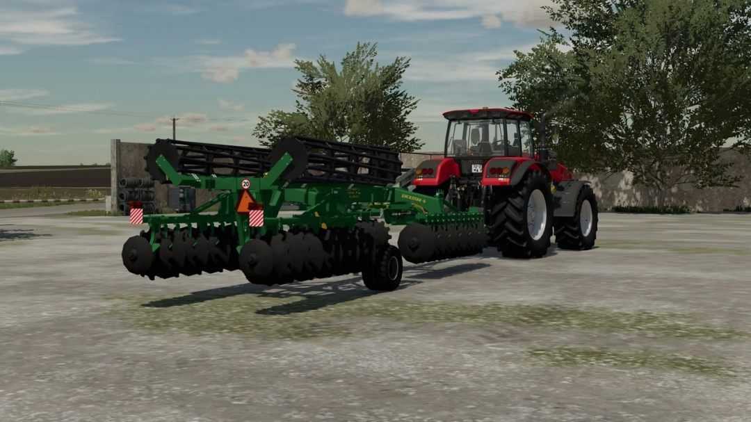 FS22 mod Diskopak 6-01 v1.0.0.0 with tractor in Farming Simulator 22.