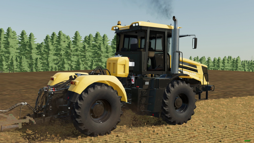 Kirovets K5 tractor mod in Farming Simulator 22 driving on a field.