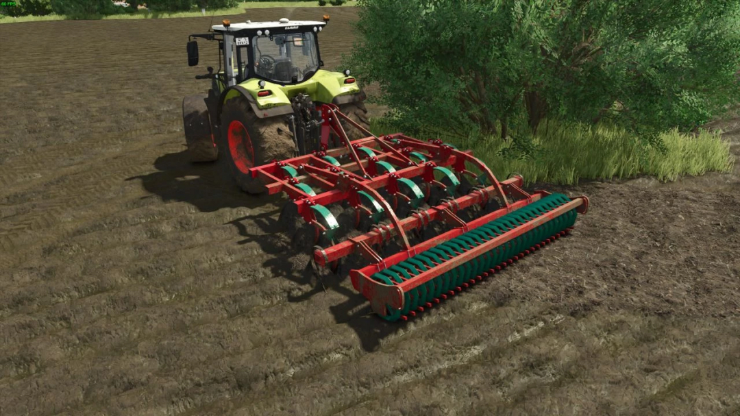 Farming Simulator 25 mod showing Kverneland CLC Pro v1.0.0.0, a cultivator behind a tractor on a field.