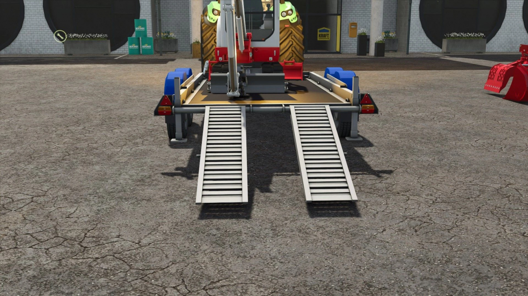 FS25 mods: Trailer 2 axles Hubière with two ramps. Farming Simulator 25.