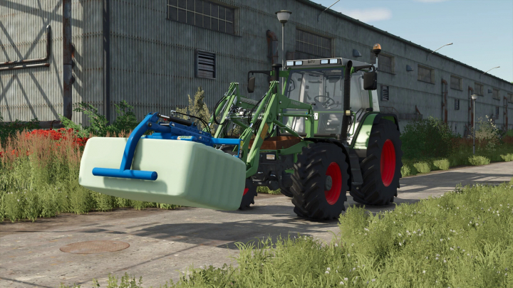 fs25-mods,  Tractor lifting square bale with loader in FS25 Buyable Squarebales mod.