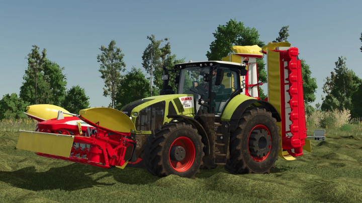 fs25-mods, CLAAS AXION 920-960 tractor mod in FS25 displayed in a field.