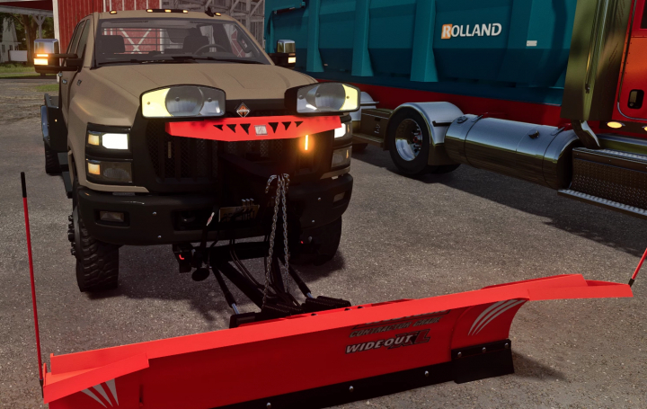 fs25-mods, Truck with red plow attachment in FS25 mod CV Edit v1.0.0.0