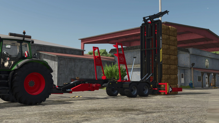 fs25-mods,  FS25 mod Anderson Group StackPro 7200 v1.0.0.0 showing a trailer stacking hay bales in Farming Simulator 25.