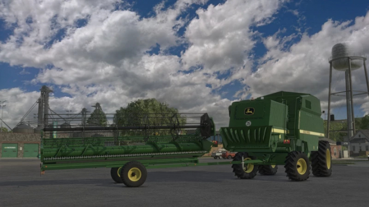 fs25-mods, FS25 mod showing a John Deere 2266 combine harvester in Farming Simulator 25 with blue sky background.