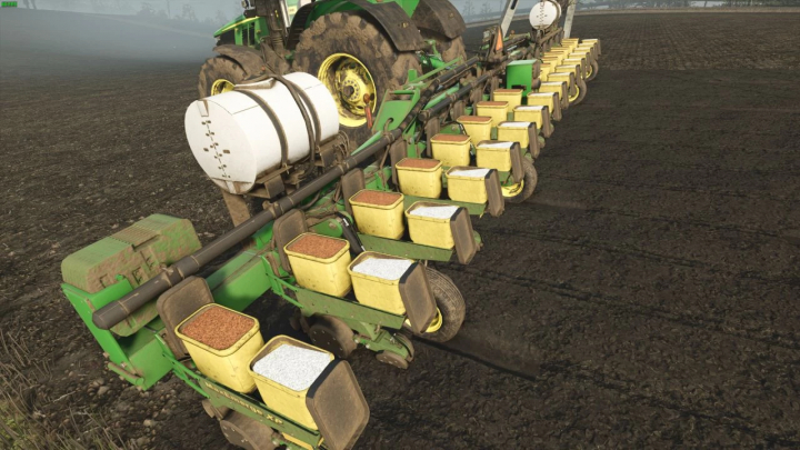 fs25-mods, FS25 mod John Deere 1720 16R30 planter in a field, showcasing seeding equipment in Farming Simulator 25.