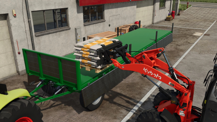 fs25-mods,  FS25 mods: Kroger Agroliner PWO 24 trailer loaded with seed bags in Farming Simulator 25.