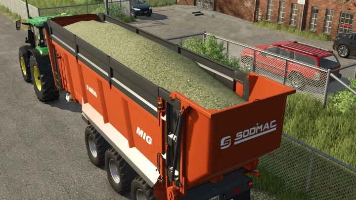 fs25-mods,  FS25 mod image showing Sodimac MIG 8800 trailer filled with grass in Farming Simulator 25.