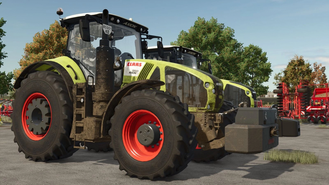 CLAAS AXION 950 tractor mod in Farming Simulator 25, showcasing detailed design and realistic textures. FS25 mods, Farming Simulator 25 mods.