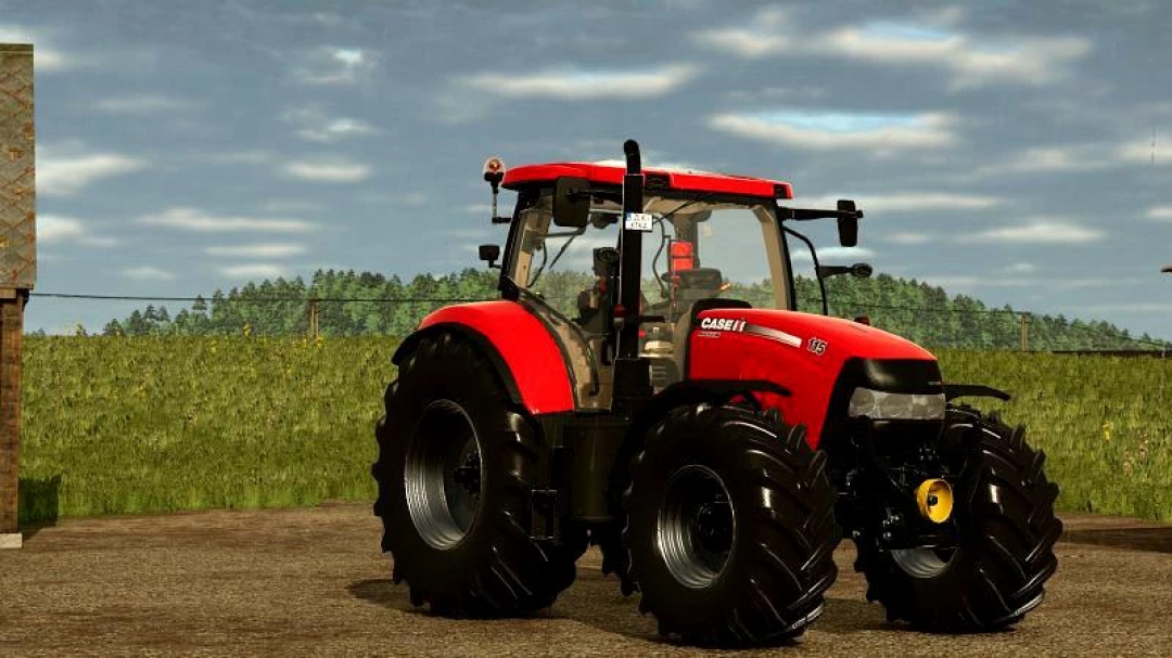 FS25 Case IH Maxxum tractor mod on a farm in Farming Simulator 25.