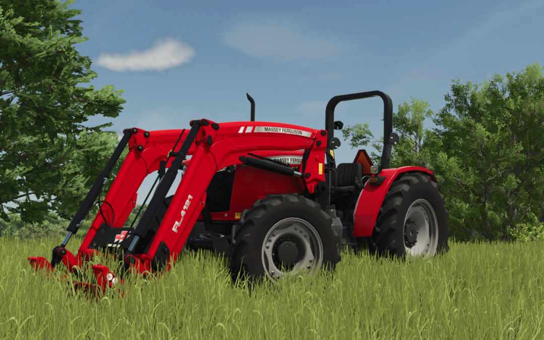 FS25 Massey Ferguson 4700 Utility mod in grass field, Farming Simulator 25 mods