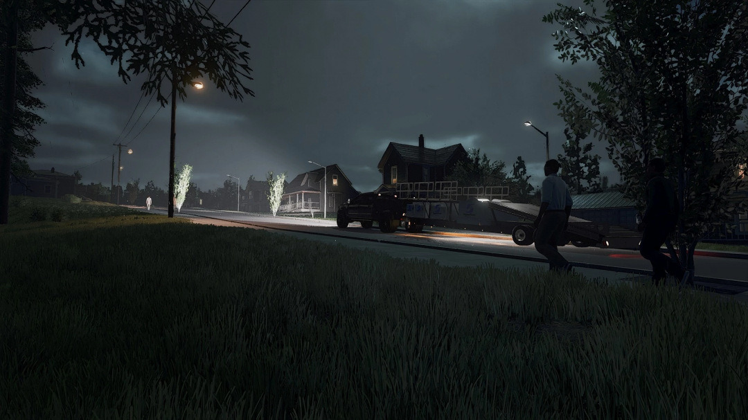 FS25 SuperFlow Dyno Trailer mod at night scene in Farming Simulator 25.