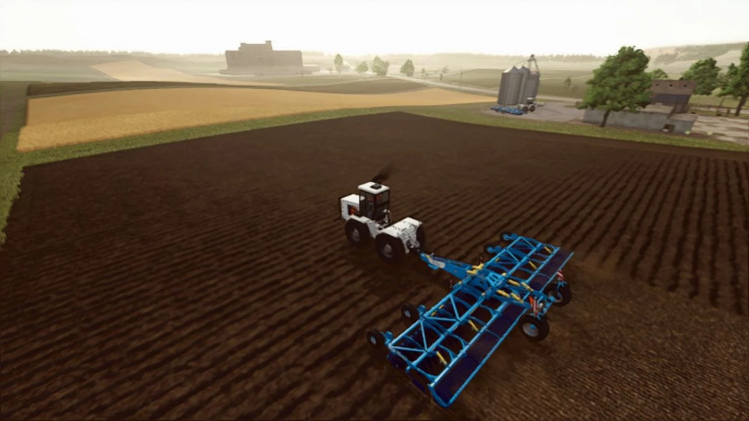 Lizard TM Series v1.0.0.0 in FS25 mod, a tractor cultivating a field in Farming Simulator 25.