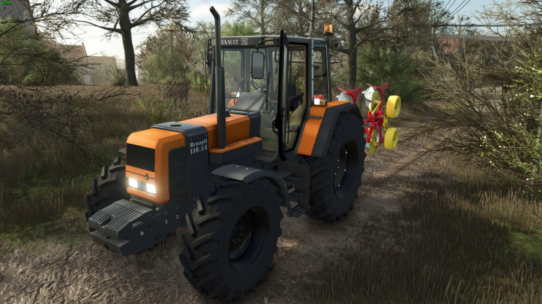 Renault TZ tractor mod in FS25 game, version 1.0.0.2, displayed in a rural environment.