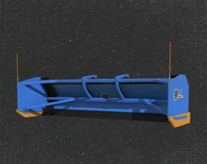 fs25-mods,  Kage Innovations Box Plow v1.0.0.0 for Farming Simulator 25 features a robust blue plow design.