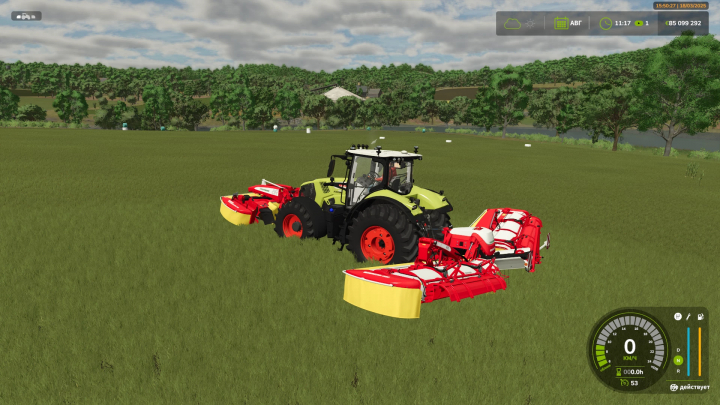 fs25-mods,  FS25 mod Poettinger Novacat v1.0.0.0 displayed with tractor in a grassy field.