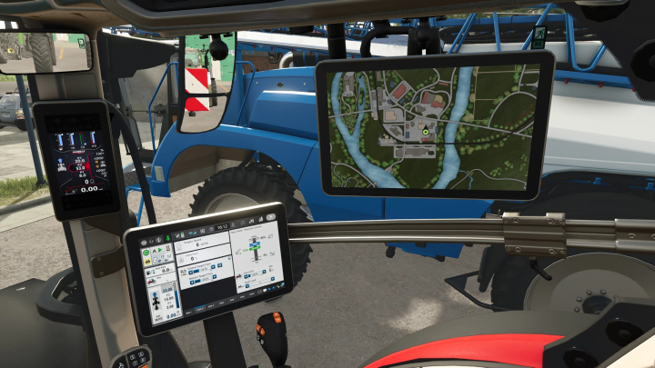 fs25-mods,  Dashboard with RealGPS Beta v1.0.0.0 mod in FS25, displaying map and farm data.