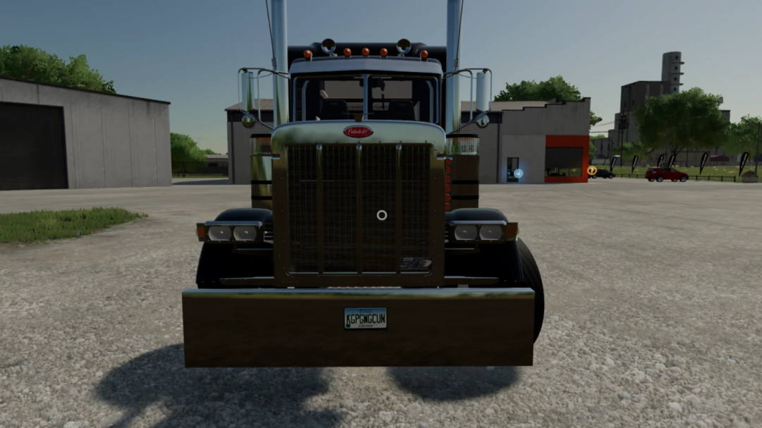 Front view of a 2004-2006 Peterbilt 379x truck mod in FS25, showcasing detailed grille design and lights.