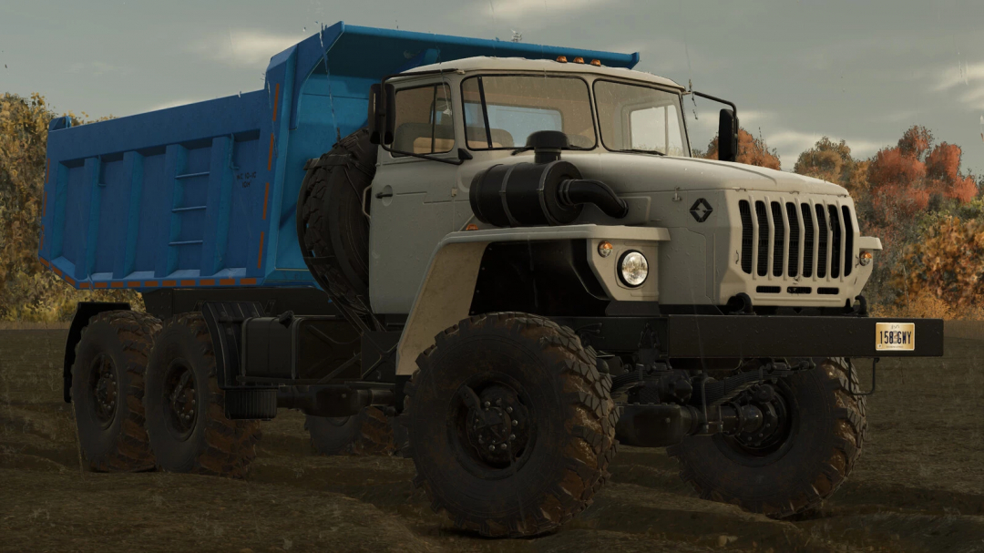 LIZARD 44202/5557 truck mod in FS25 with rugged design and blue cargo bed.