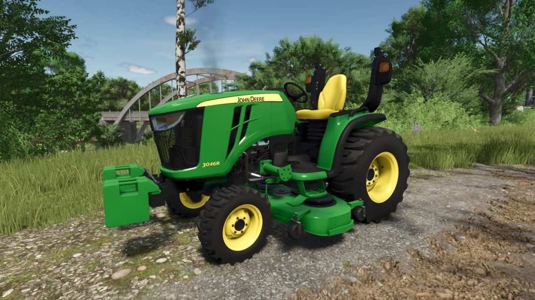 Utility Tractor Pack v1.0.0.1 mod in FS25 showing a green tractor in a lush field.