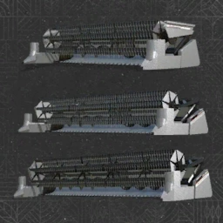 fs25-mods,  FS25 Gleaner Platform Headers mod v1.0.0.0 for Farming Simulator 25, showcasing three silver and black combine headers.