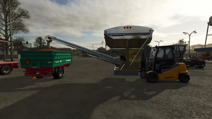 fs25-mods, FS25 mod Seed Runner v1.0.0.0 showing a grain loader attached to a truck in Farming Simulator 25.