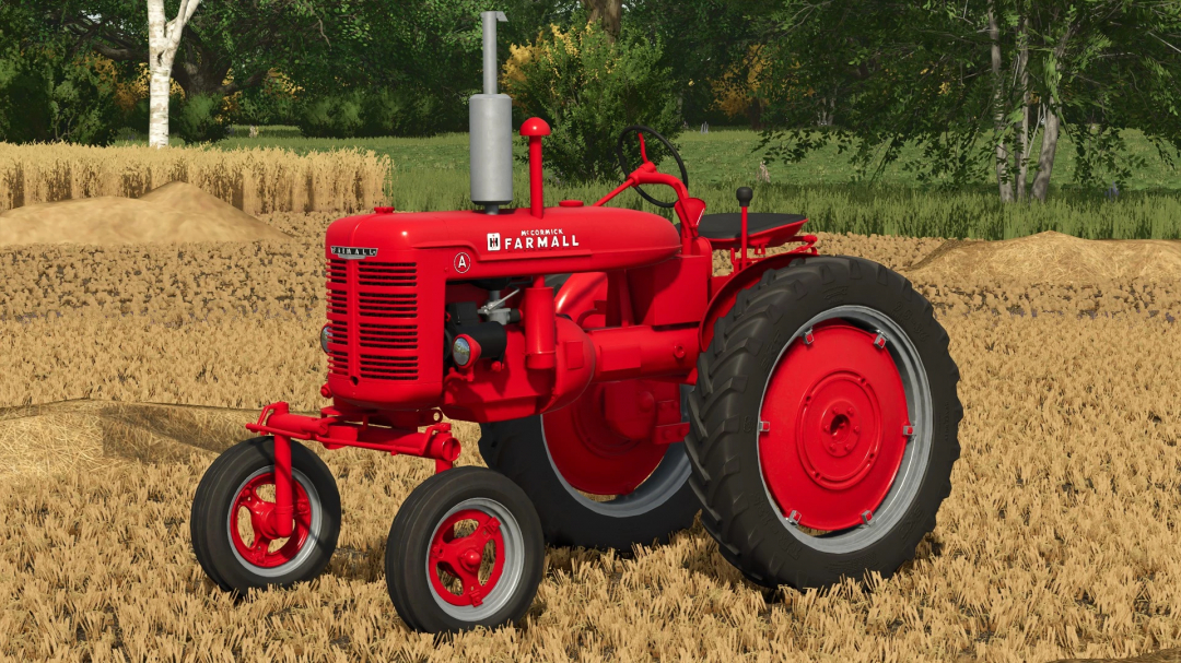 International Harvester Farmall tractor from FS25 mods pack in wheat field.