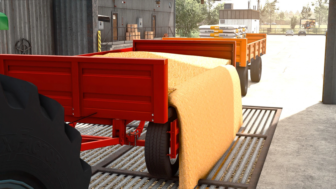 Lizard 4TT trailer loaded with grain in FS25 mod, Farming Simulator 25