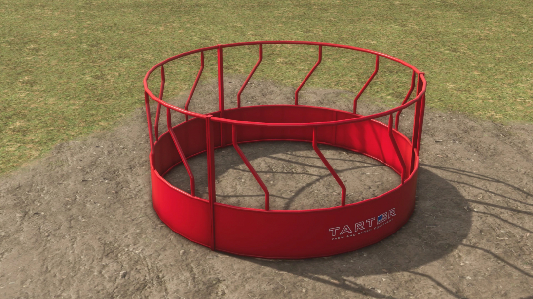 Red open pasture model in Farming Simulator 25 mods, used for livestock grazing in the game.