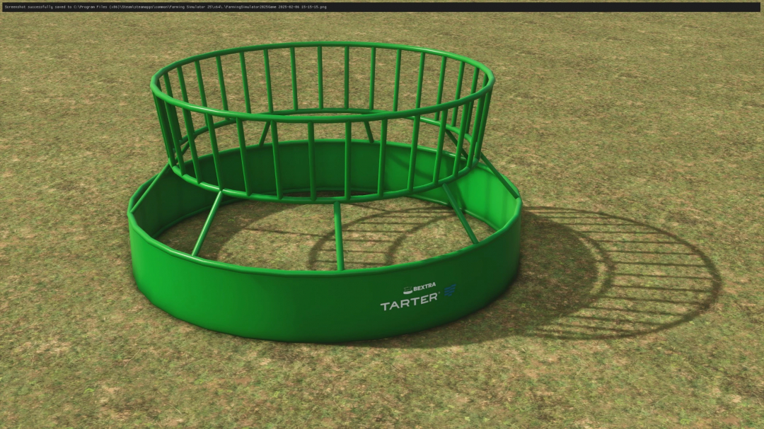 Green open pasture mod for Farming Simulator 25, featuring a circular fenced area with shadows on grass.