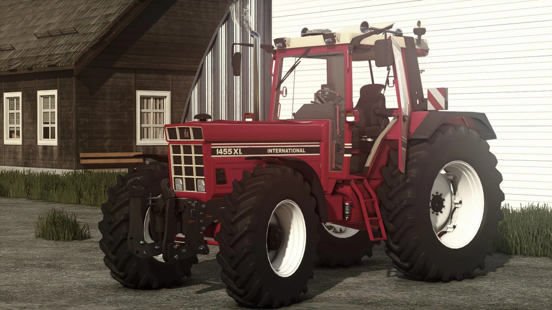 Farming Simulator 25 mod featuring the Case IH International 1455XL tractor, a detailed equipment mod for FS25 gameplay.