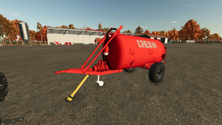 fs25-mods, Red Chem tank trailer for Farming Simulator 25, part of FS25 mods, used for liquid storage and transportation in farming operations.