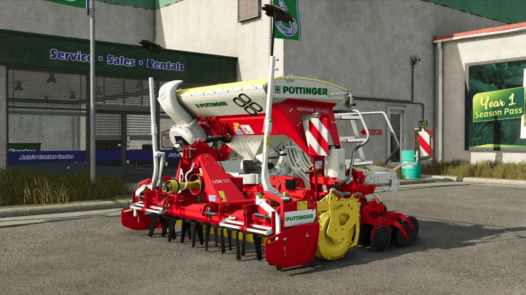 FS25 mod: Pöttinger Aerosem 3002/Lion 303 seed drill for Farming Simulator 25.