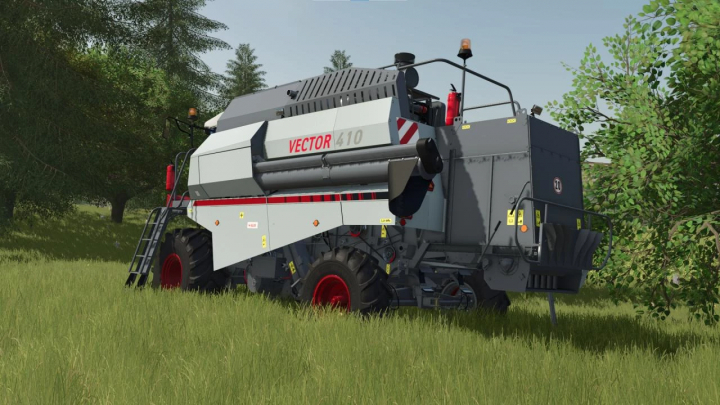 fs25-mods, Farming Simulator 25 mod: RSM Vector 410 harvests and processes crops efficiently in the game with realistic features.